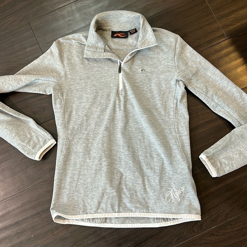 KJUS Ladies Trace Halfzip Midlayer - Size 38 Medium - Grey Melange